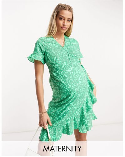 Vero Moda – mini-wickelkleid - Grün