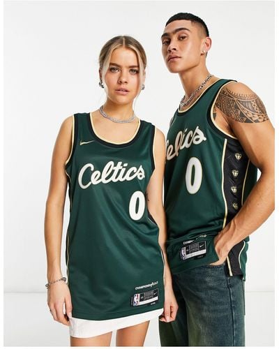 Nike Basketball Nba Boston Celtics Dri-fit City Edition Jersey Vest - Green