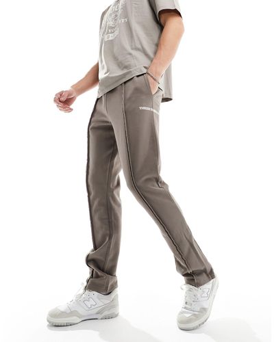 The Couture Club Co-ord Raw Seam Straight Leg jogger - Brown