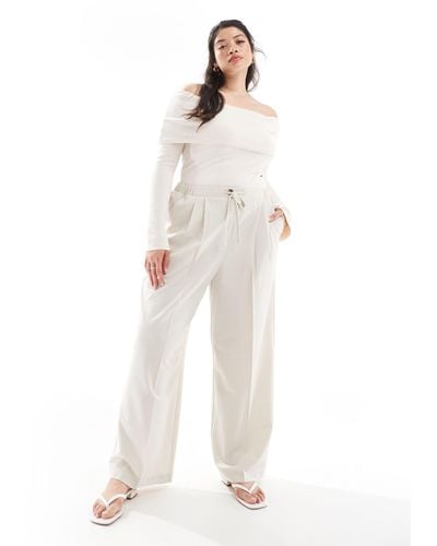 ASOS Asos Design Curve Tailored Pull On Trousers - White