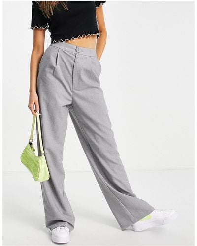 Stradivarius Wide Leg Relaxed Dad Trousers - Grey