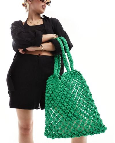 Accessorize Knitted Tote Bag - Green