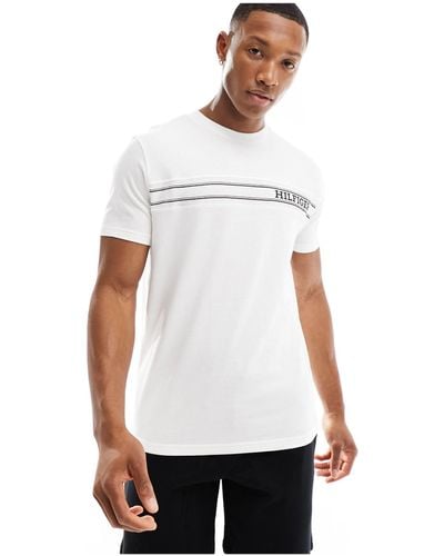 Tommy Hilfiger Monotype Stripe Lounge T Shirt - White