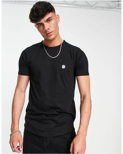 Le Breve T-shirt taglio lungo con bordi grezzi nera - Nero
