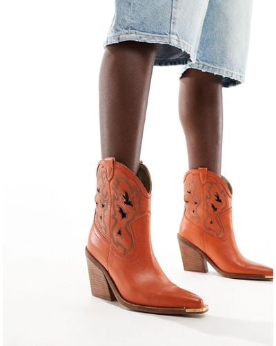 Bronx New Kole Western Heeled Ankle Boots - Multicolour