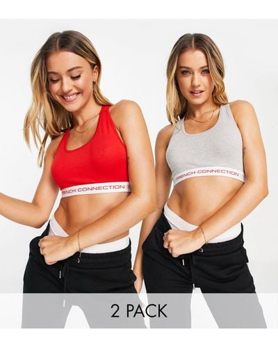French Connection 2 Pack Crop Tops - Orange