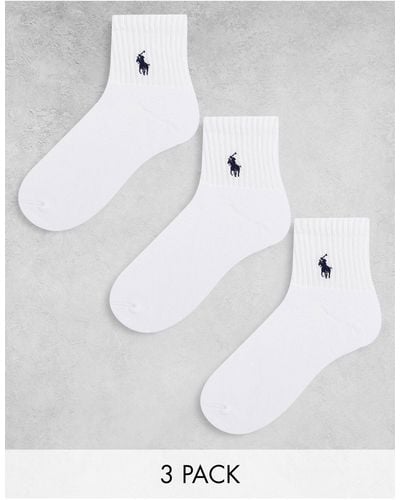 Polo Ralph Lauren 3 Pack Sport Socks - White