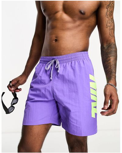 Nike Icon - pantaloncini da bagno stile volley da 7" con grafica - Viola