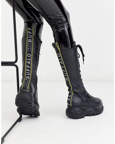 Buffalo London Gill Chunky Knee Boots - Black