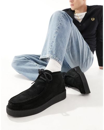 ASOS Bottines à lacets en daim avec semelle style creepers - Noir