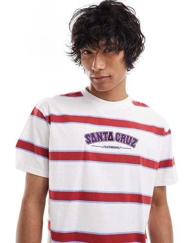 Santa Cruz Varsity Stripe T-shirt - White