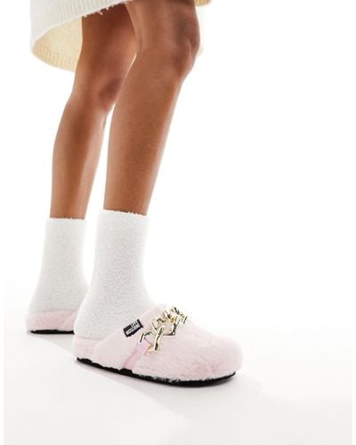 Love Moschino Fluffy Slippers - White