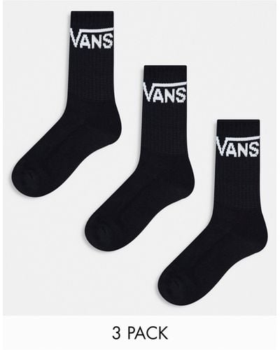 Vans Classic Crew 3 Pack Socks - Black