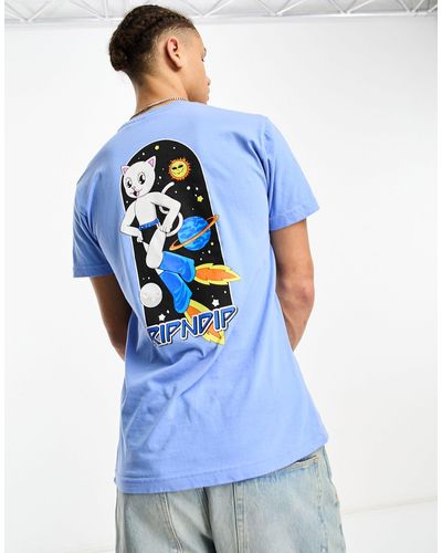 RIPNDIP Ripndip - astro - t-shirt avec imprimé sur la poitrine et au dos - Bleu