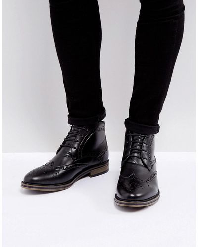 New Look Brogue Boots In Black