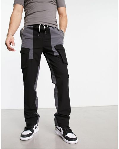 The Couture Club Panelled Cargo Pants - Black