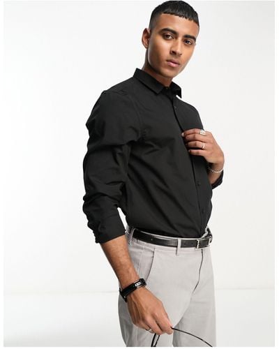 New Look Long Sleeve Poplin Shirt - Black