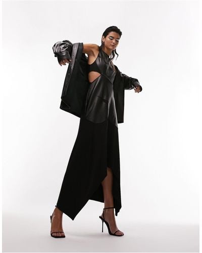 TOPSHOP Premium Limited Edition Zig Zag Patchwork Maxi Dress - Black