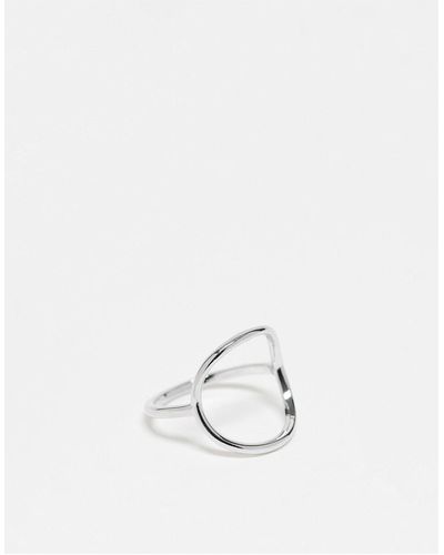 ASOS Ring Met Open Cirkelvormig Ontwerp - Wit