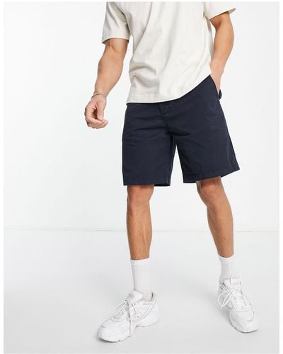 Pull&Bear Relaxed Elasticated Chino Shorts - Blue