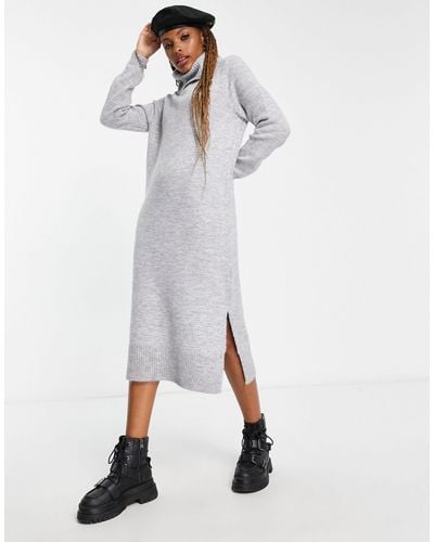 ONLY Roll Neck Midi Sweater Dress - White