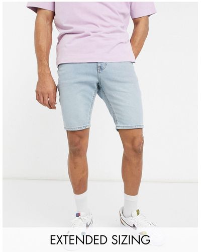 ASOS Skinny Regular Length Denim Shorts - Blue