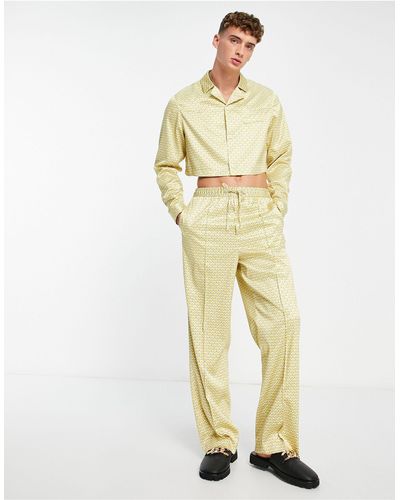 ASOS Smart Highwaisted Wide Trousers - Yellow