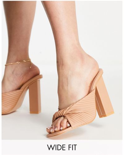 Public Desire Lady Block Heel Sandals - Natural