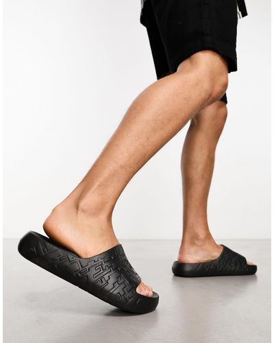 ASOS Chunky Sliders With Texture - Black