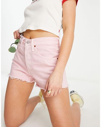 Levi's – 501 original – shorts im used-look - Pink