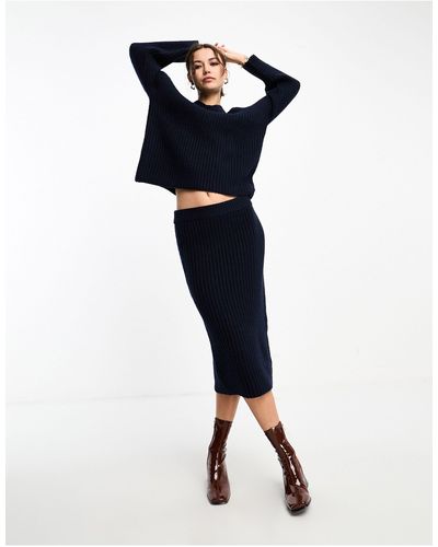 ASOS Knitted Midi Skirt - Blue