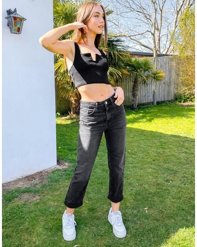 River Island Carrie Mom Jeans - Black