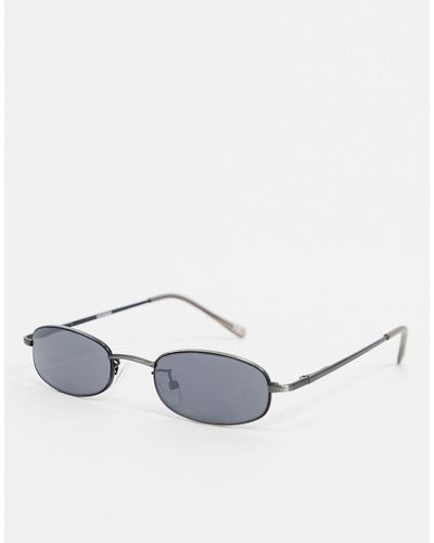 ASOS 90s Mini Rectangle Sunglasses - Metallic