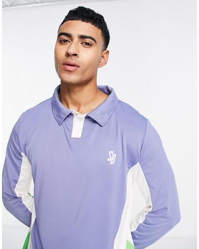 South Beach Man Panelled Polo Shirt - Purple