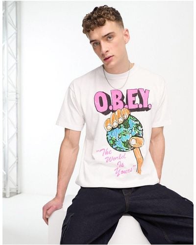 Obey T-shirt Met 'the World Is Yours'-print - Zwart