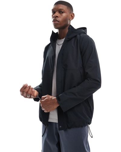 Hollister All Weather Mesh Lined Hooded Rain Jacket - Blue