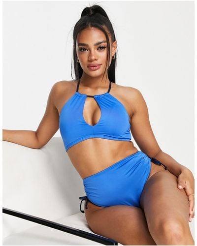 Nike High Neck Bikini Top - Blue