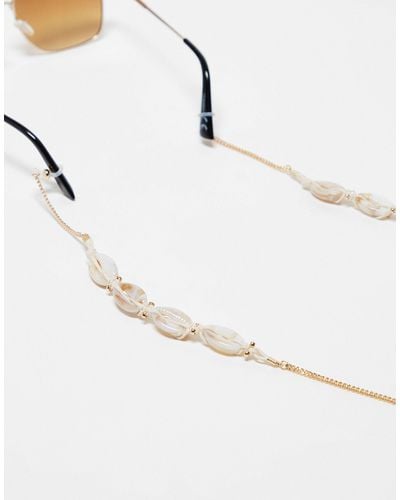 ASOS Sunglasses Chain With Faux Shell Design - Natural