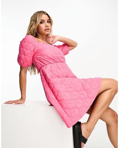 Threadbare – gestepptes minikleid - Pink