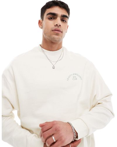 ASOS – oversize-sweatshirt - Weiß