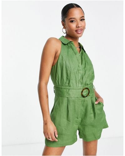 Forever New Belted Playsuit - Green