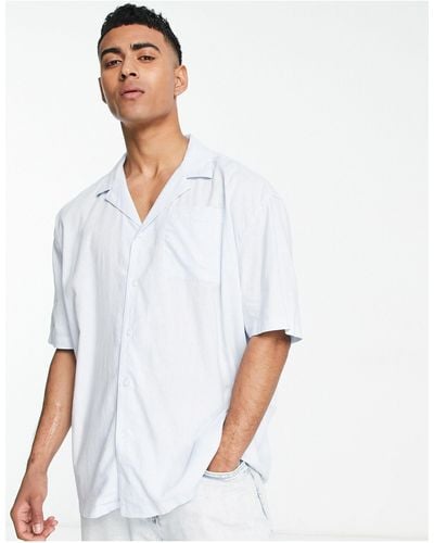 New Look Oversized Short Sleeve Linen Mix Shirt - Brown