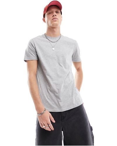 New Look – kalkes t-shirt mit rundhalsausschnitt - Grau