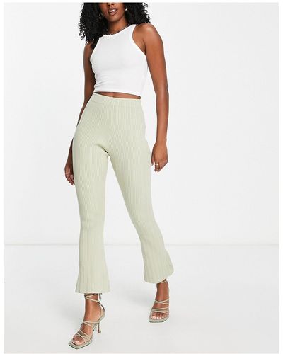 EDITED Plisse Flared Trousers Co-ord - Green