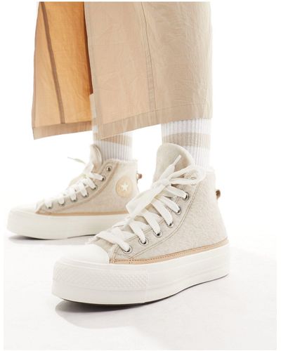 Converse – chuck taylor all star lift hi – sneaker aus wolle - Weiß