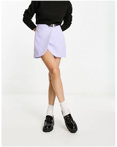 Miss Selfridge Wrap Mini Skirt With Buckle Detail - Black