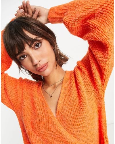 ASOS Wrap Sweater - Orange