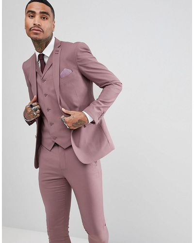 Rudie Wedding Pastel Skinny Fit Suit Jacket - Pink
