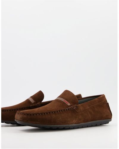 HUGO Dandy Moccasin Shoes - Brown