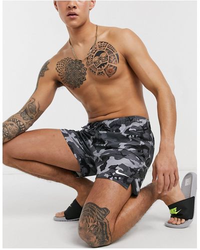 Nike Swimming 5-inch Camo Volley Shorts - Black